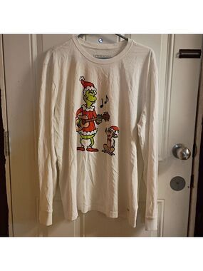 2/$10 Life Is Good The Grinch Graphic Long Sleeve Tee - White Large